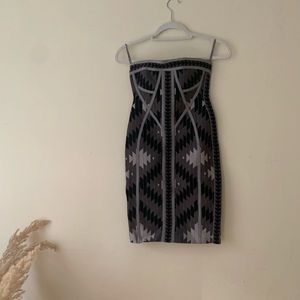 Strapless Herve Leger Jacquard Runway Dress